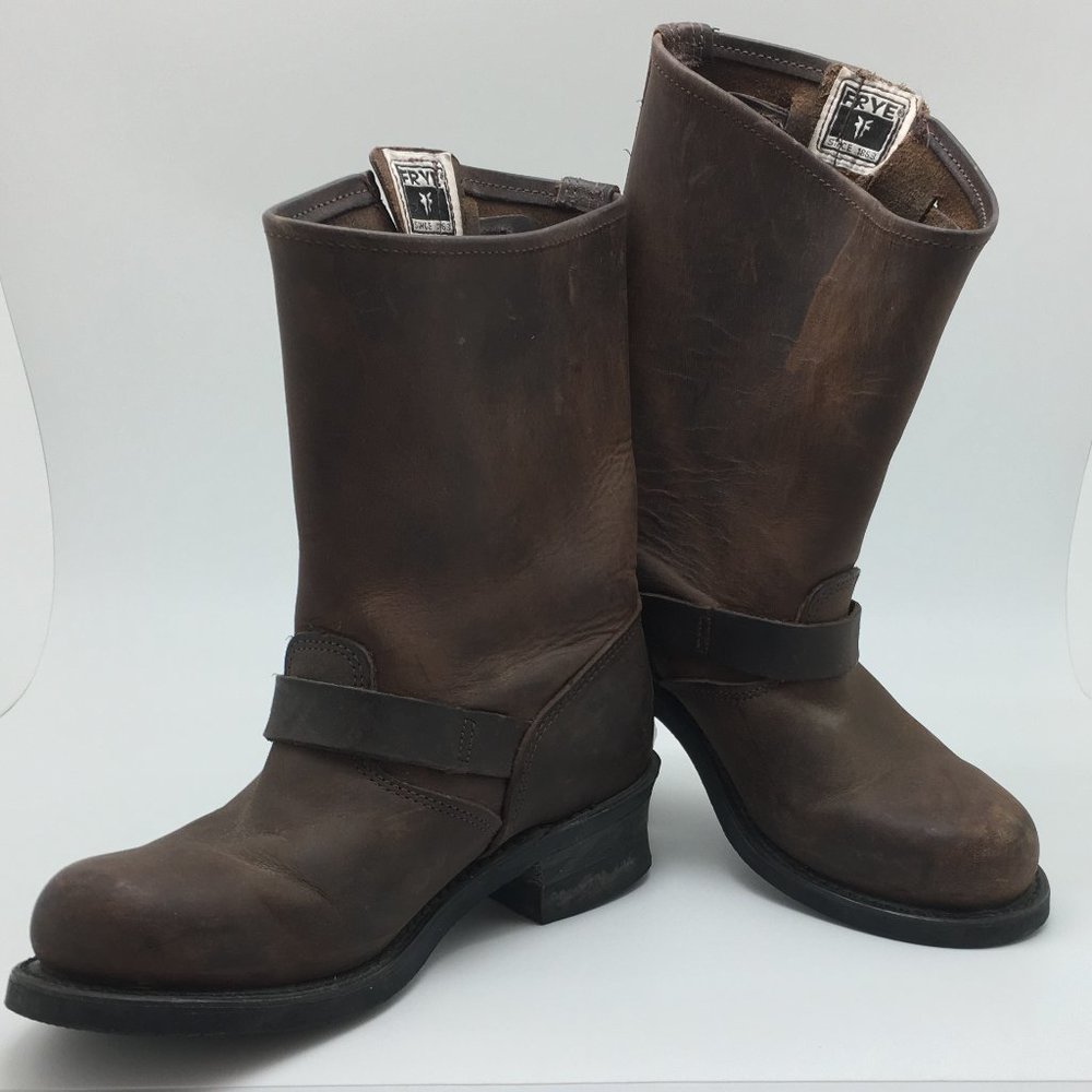 Frye Brown Leather Engineer Boots